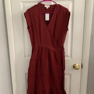 Böhme middie tie around dress in rust